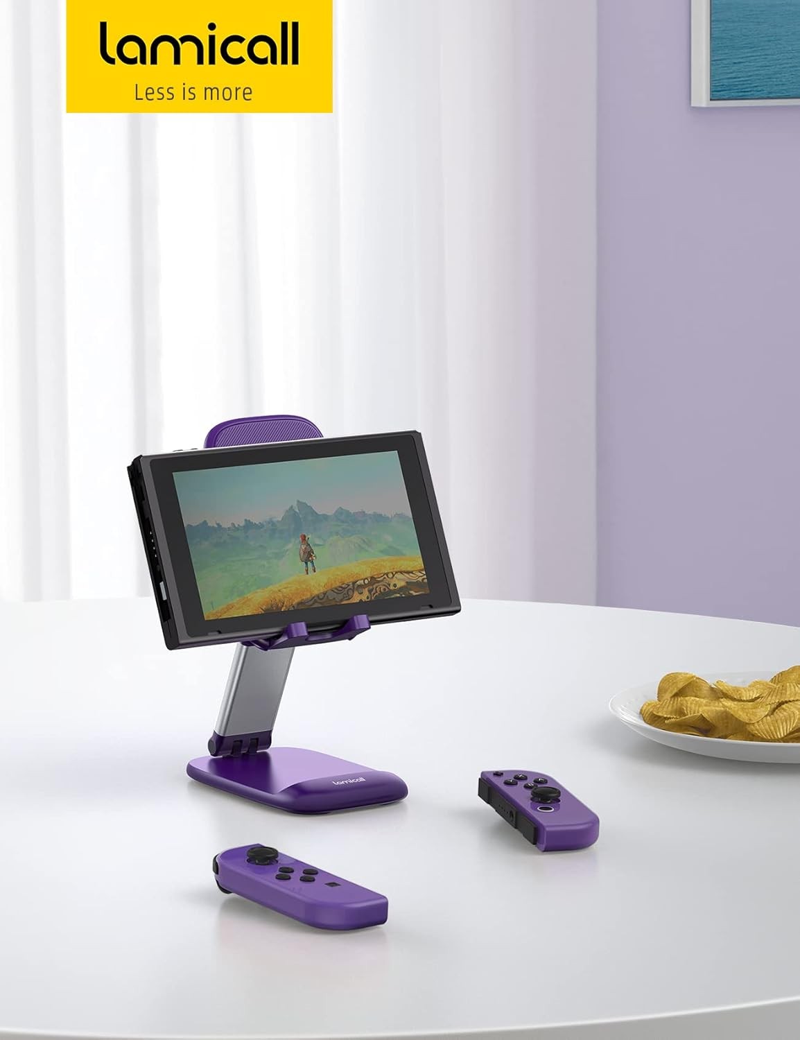 Lamicall Purple Phone Holder for Desk – Dark Cellphone