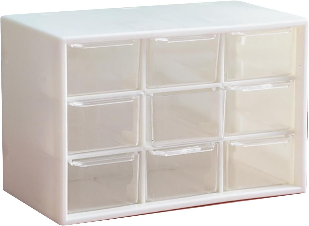 Desk Drawer Stationery Organizer, 9 Drawers Plastic Dust Proof Multi Purpose Sto