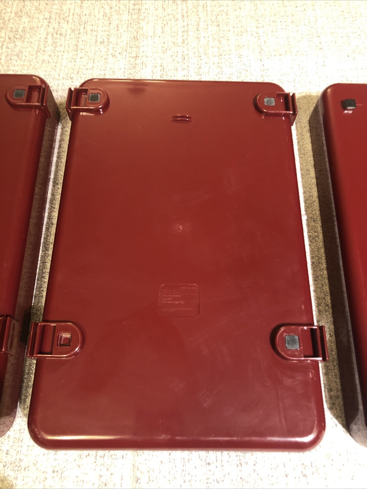 VTG 80s TENEX 200 Class Stacking Legal Size 3 Tier Office Desk Tray Set Burgundy