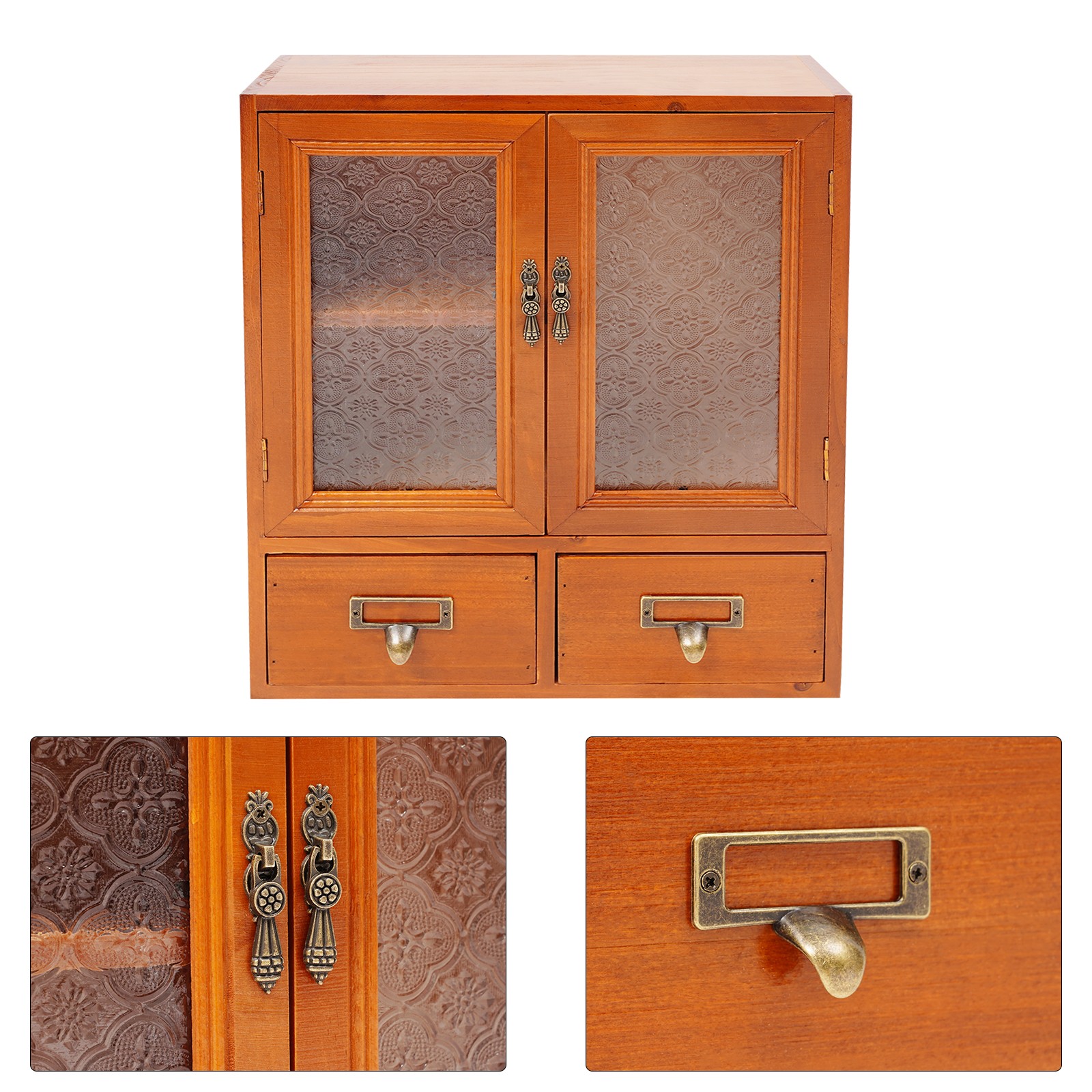 Vintage Tabletop Organizer, Wooden Storage Drawer Box, Storage Cabinet for Desk