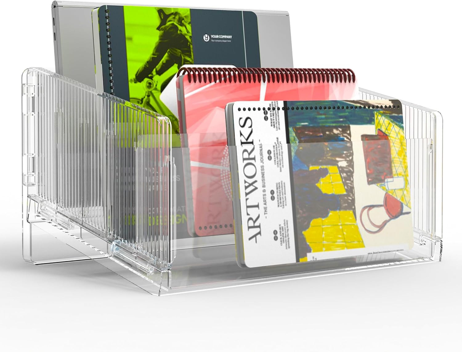 File Sorter Organizer, 5 Sections Acrylic Letter Tray for Desk, Mail Organizer L