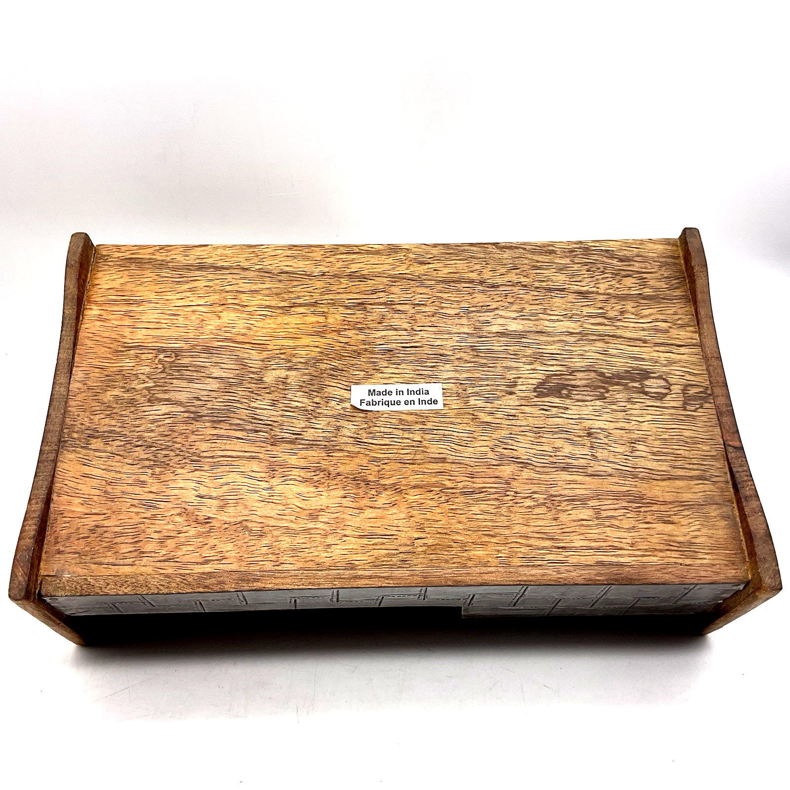 Wooden Handcrafted Three Tier, Four Dividers Desk, Mail, Letter Organizer India