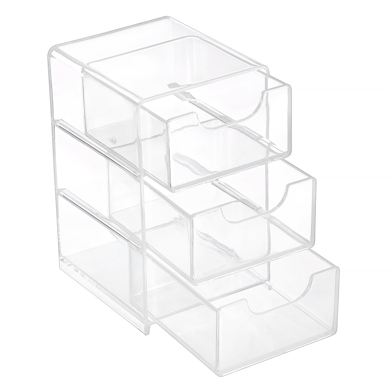 Hipiwe Acrylic Drawer Organizer Qtip Holder for Cotton Pad 1 Pack, Clear