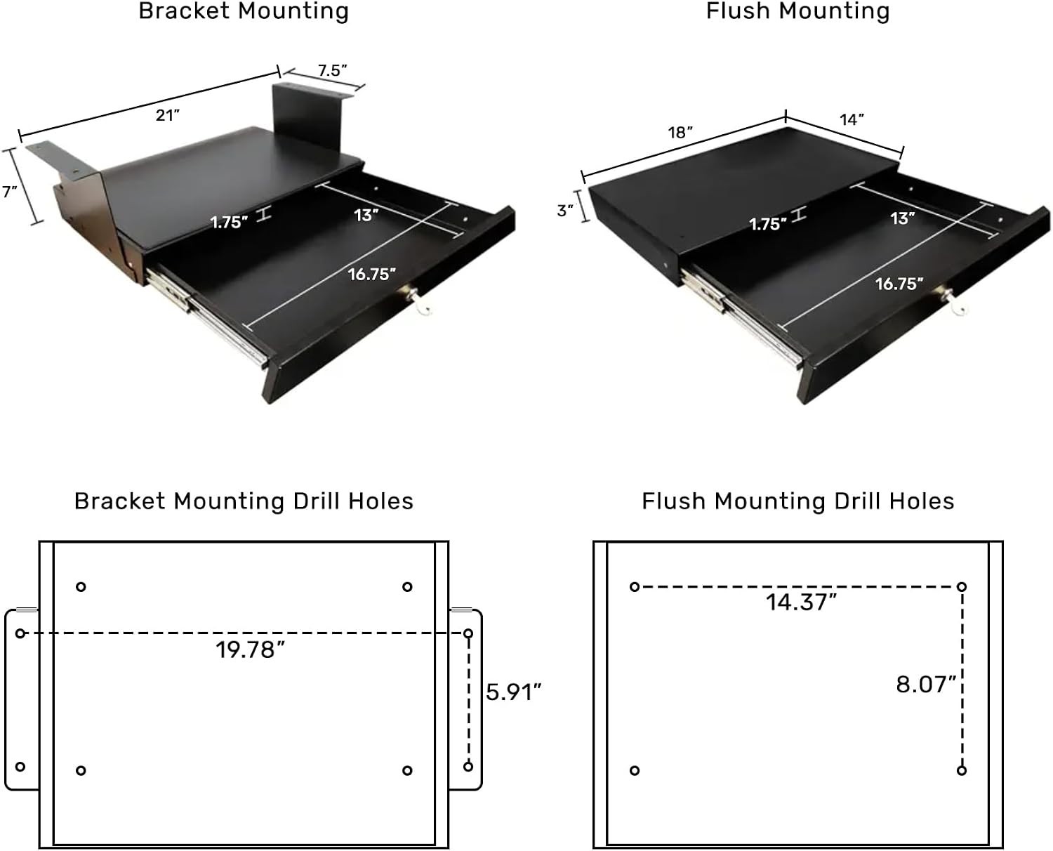 Lockable Office Storage Drawer for Standing Desk