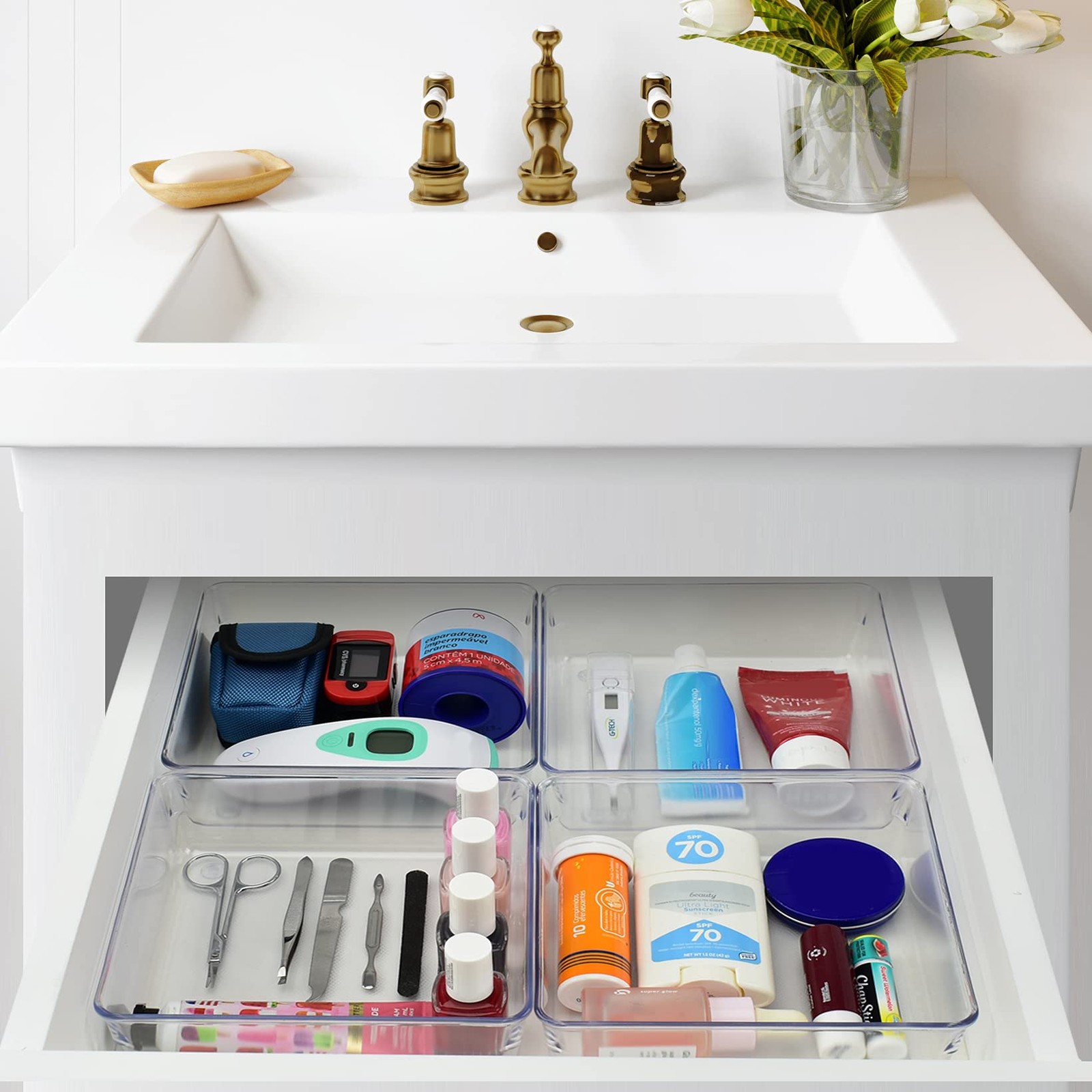 Acrimet Drawer Organizer Modular, Box Tray Storage Bins for Grande, Crystal