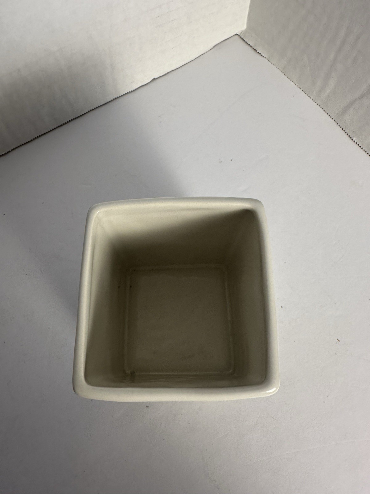 Rae Dunn DREAM Ceramic SQUARE Pen Pencil Holder Farmhouse Shabby Chic 4-1/2″