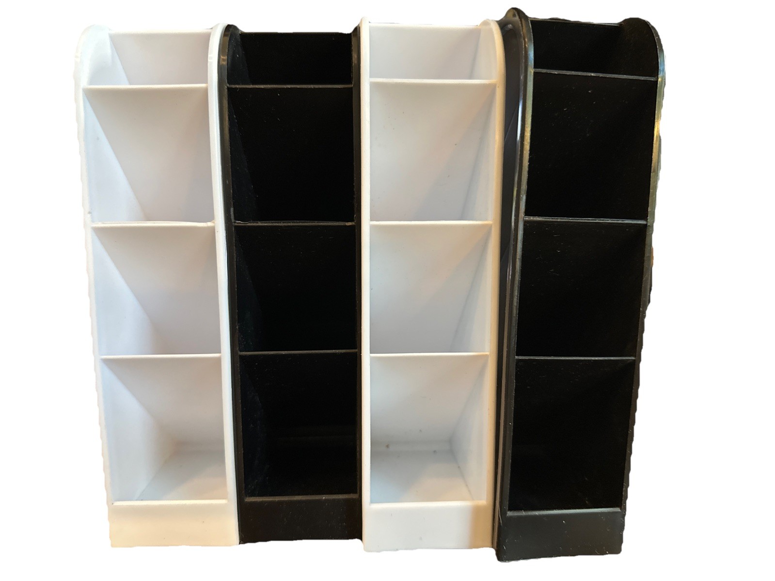 Pen Pencil Holders 4 Jot Corner Office 5 Tier Plastic Holders Black & White