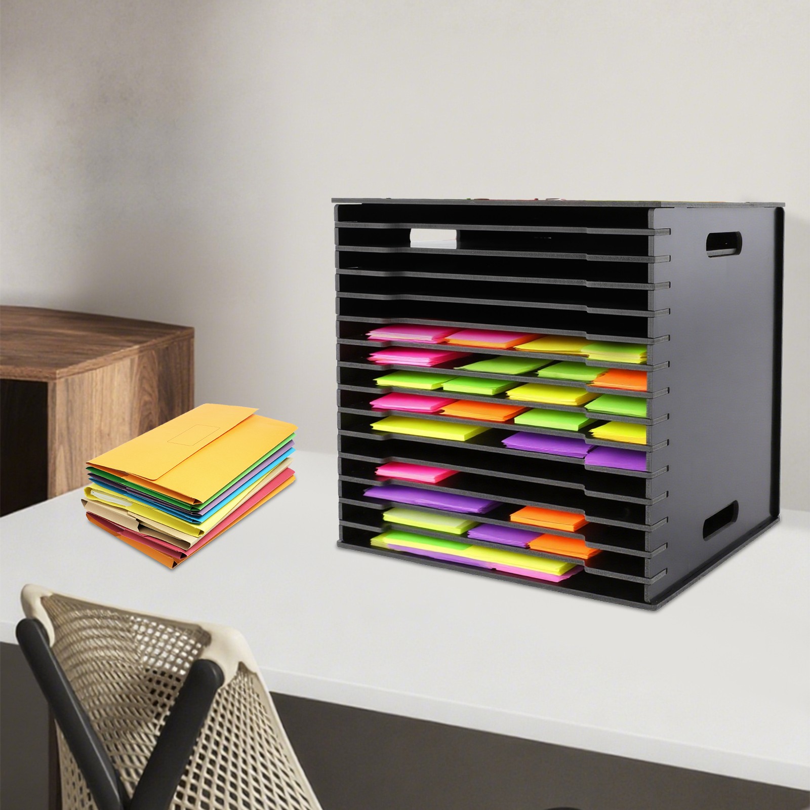 Scrapbook Paper Storage Organizer 15 Slot File Holding Cabinet Document Organize