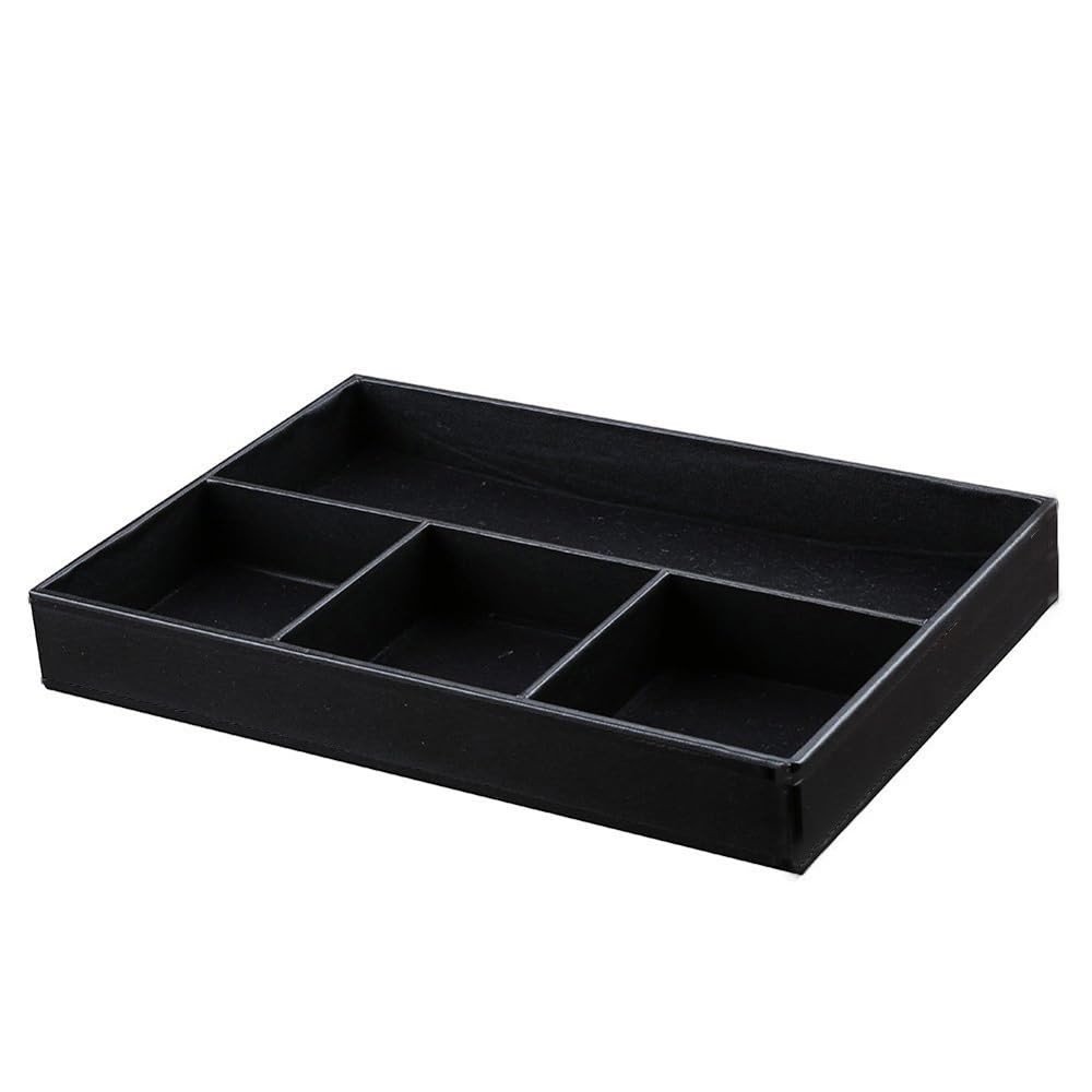 Flat 4-Slot Leather Desk Drawer Tray Stationery Sundries Gadget Organizer Sto…