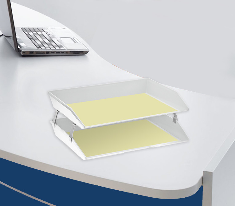 Acrimet Facility 2 Tiers Double Letter Tray (White Color)