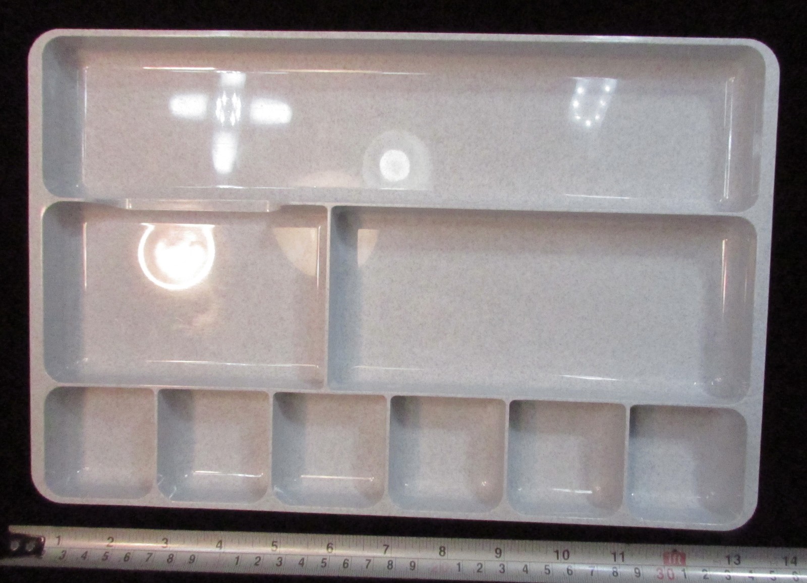 Rogers No. 517 Office Desk DRAWER ORGANIZER Speckled Gray 9 Compartments 9″x 14″
