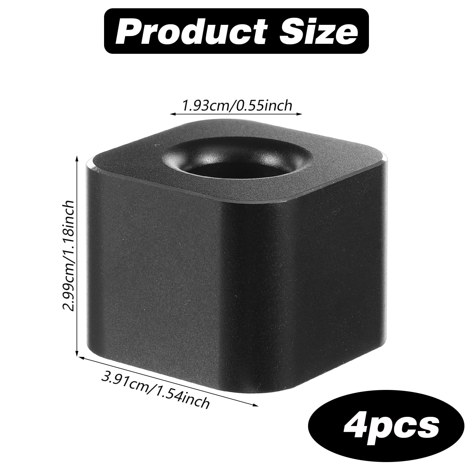 4 Pieces Single Pen Holder For Desk, Solid Metal Fountain Pen Stand, Square P…
