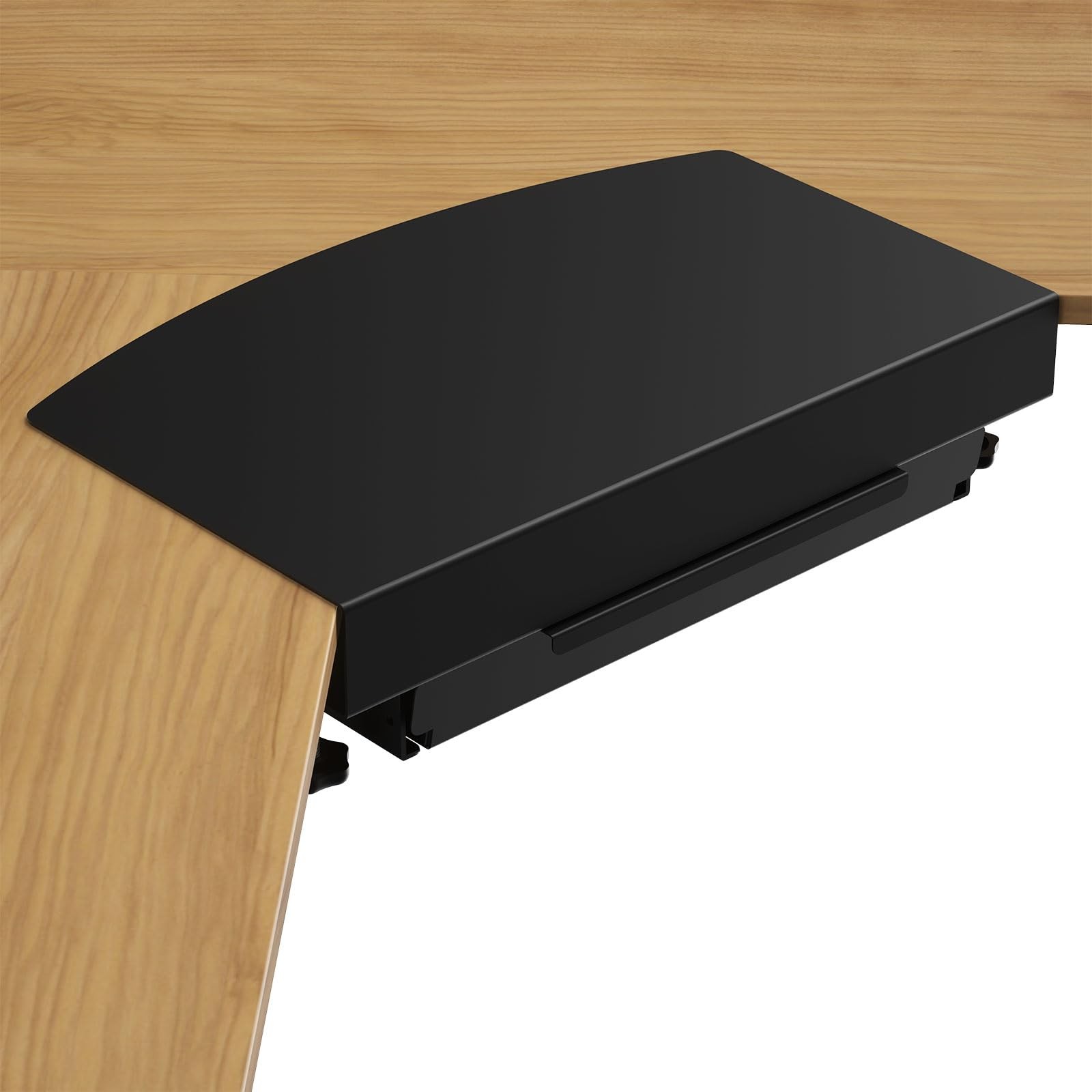 Clamp on Desk Corner Sleeve with Drawer, L Desk Connector Platform with Mount…