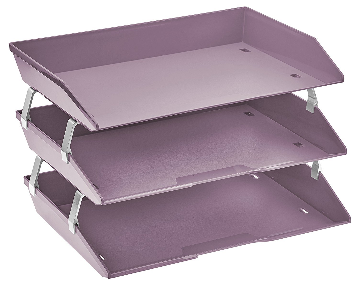 Acrimet Facility 3 Tiers Triple Letter Tray (Solid Purple Color)