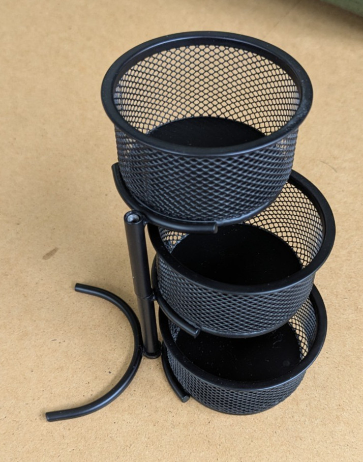 Rolodex Mesh 3-Tier Swivel Tower Clip Pin Holder Desk Organizer, Black