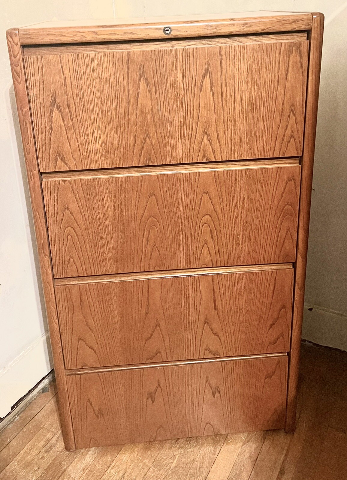 Matching three piece Oak Steelcase locking office set