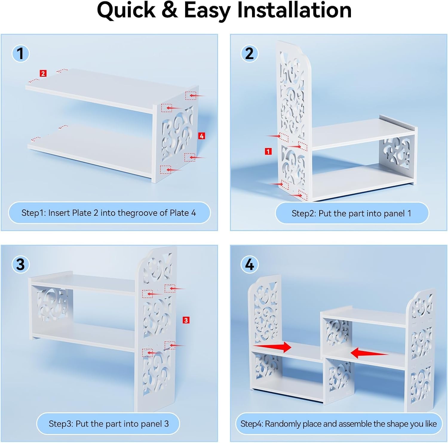 Space-Saving Adjustable Desk Shelf – Lightweight & Easy Assembly for Quick Setup