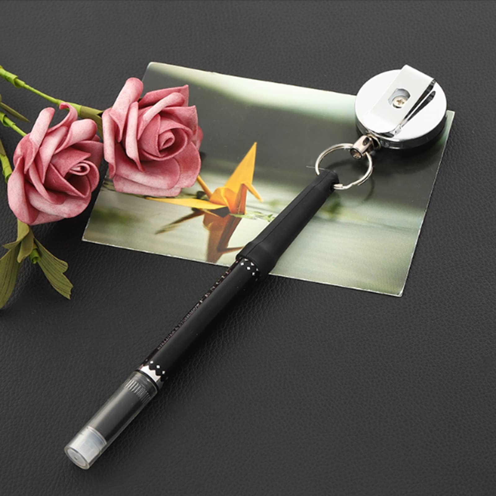 4Pcs Heavy Duty Retractable Pull Pen Pencil Holder Stretch Silicone PencilHolder