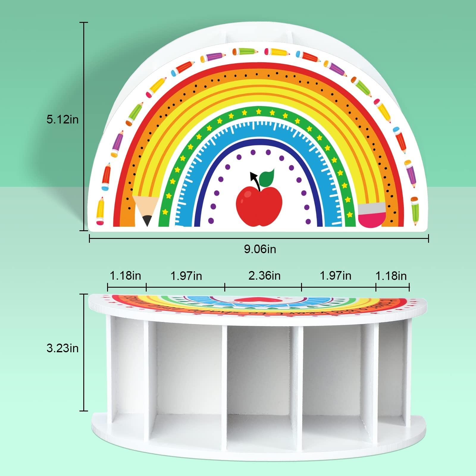 Wooden Rainbow Pencil Holder Pen Holder Teacher Appreciation Gifts from Stude…