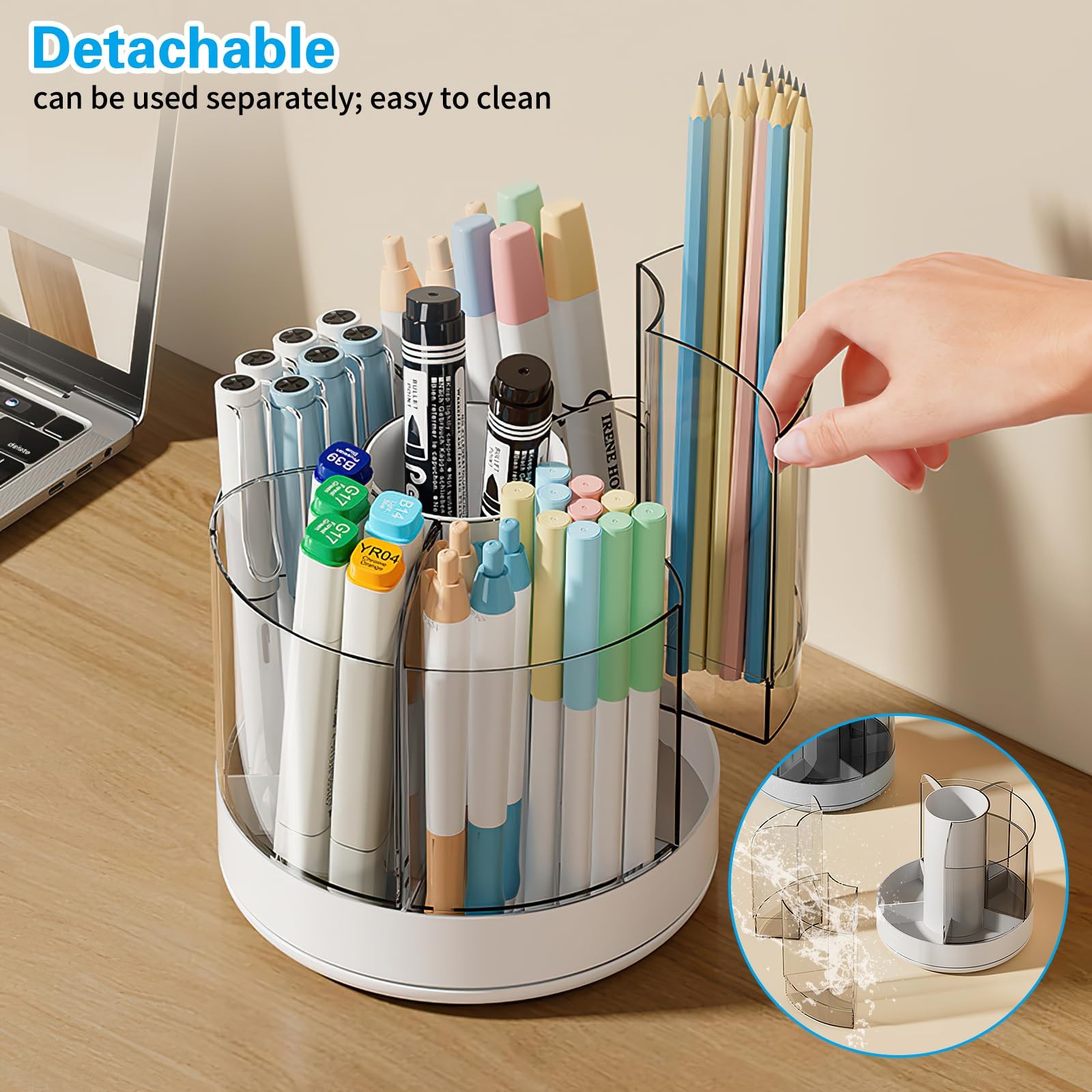 Rotating Desk Pen Holder Stationery Organizer Desk Tidy Organizer for Pencil …