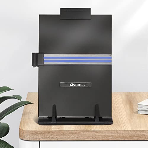 Desktop Document Holder Stand With 7 Adjustable Positions, Black Metal