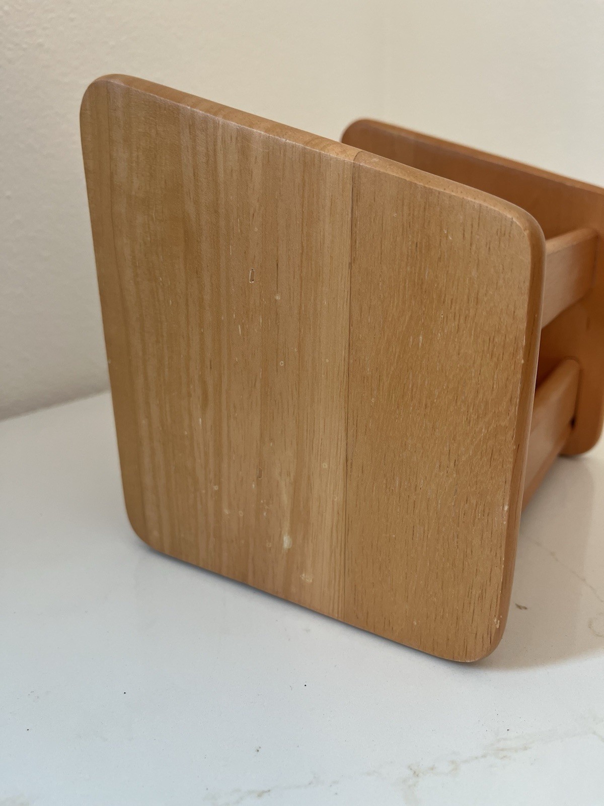 Vintage Oak Wooden Desk Organizer 2 Compartments Letter Holder