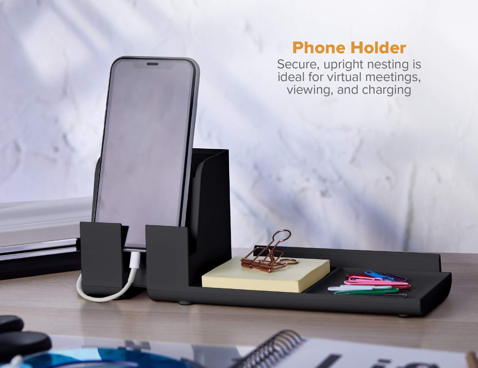 Bostitch Office Konnect Desk Organizer And Charging Station 2 Usb 2 Plugs