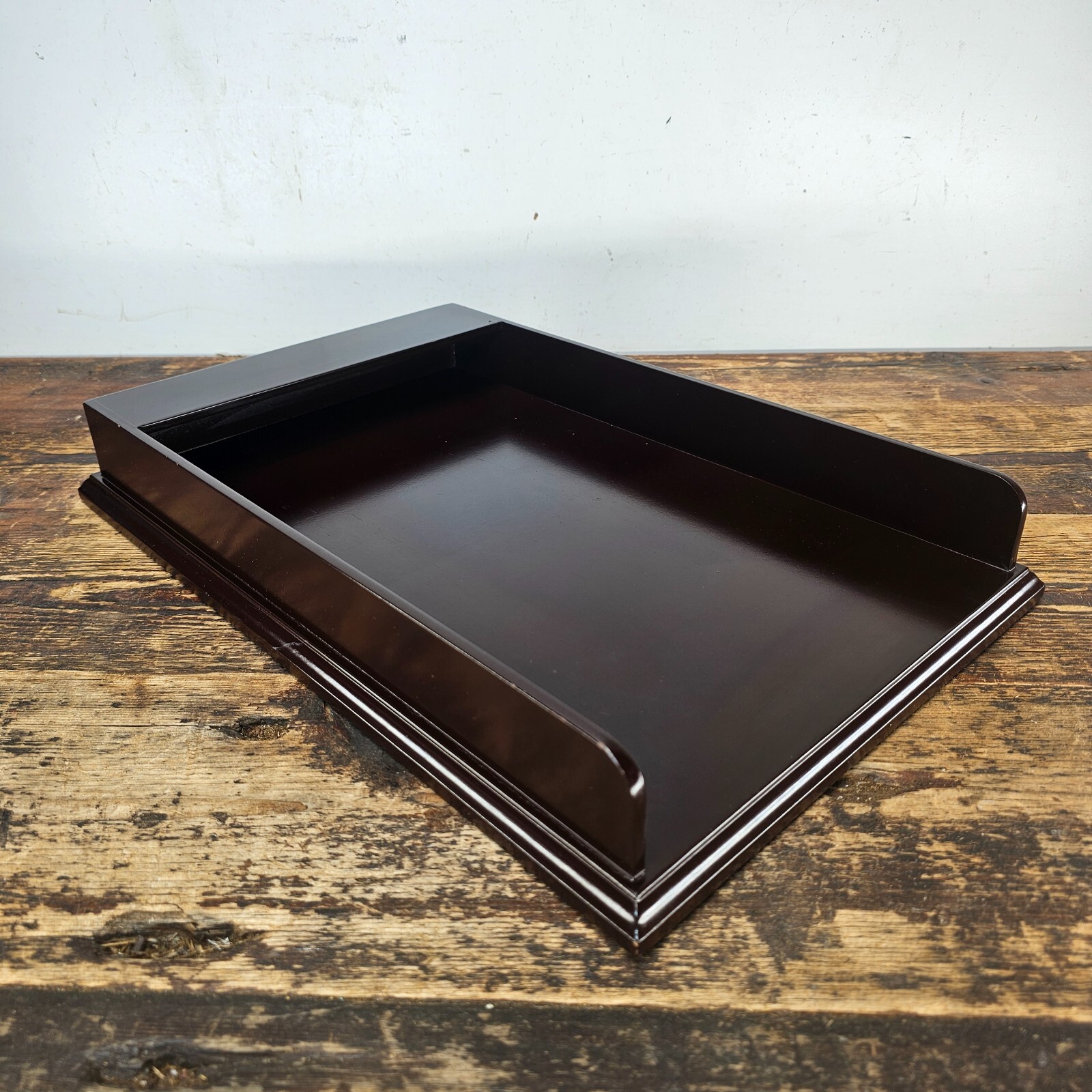 Premium Wooden Display Tray – Dark Mahogany Finish 15.75″L × 10.25″W × 2.25″H