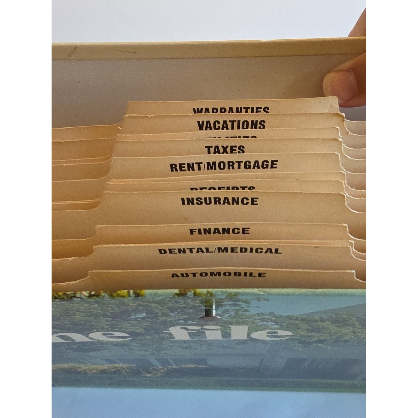 Vintage Countertop Home File Cardboard Paper Organizer Grannycore