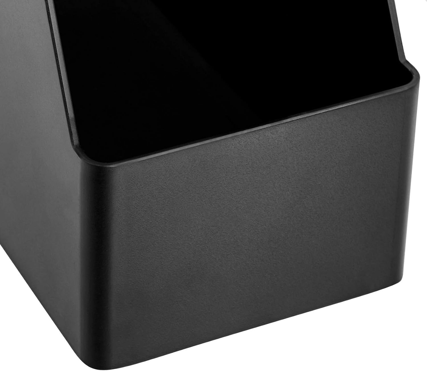 Plastic Desk Organizer Magazine Rack and File Holder, Black, 2-Pack