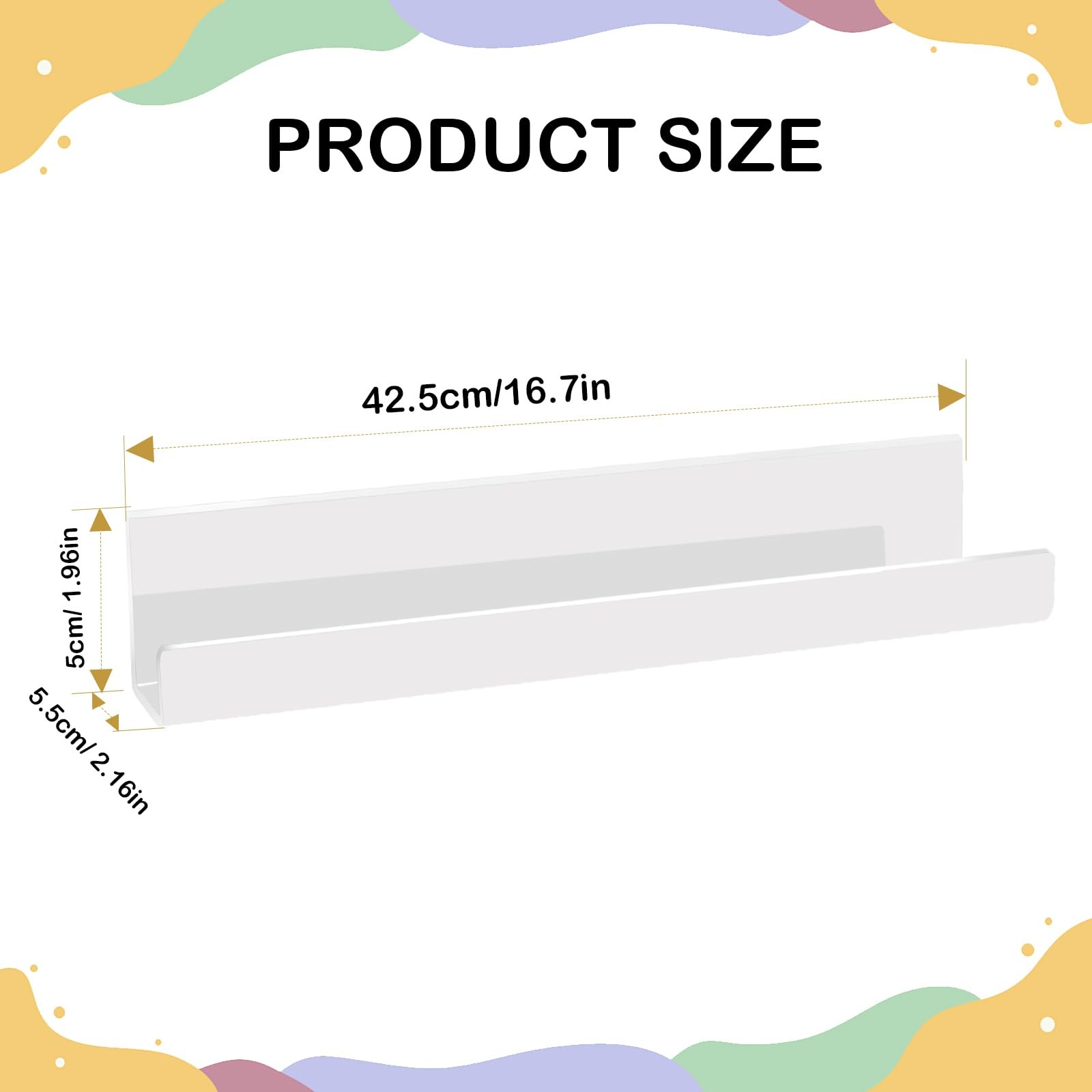 2 Pack Magnetic Book Shelf for Classroom, Strong 8.8lb Magnet Acrylic Whitebo…