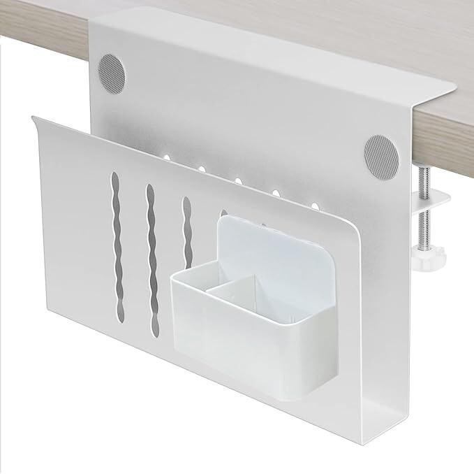 LUKETURE desk Side Storage Steel Hanging Organizer Pen Holder No Drill 8917