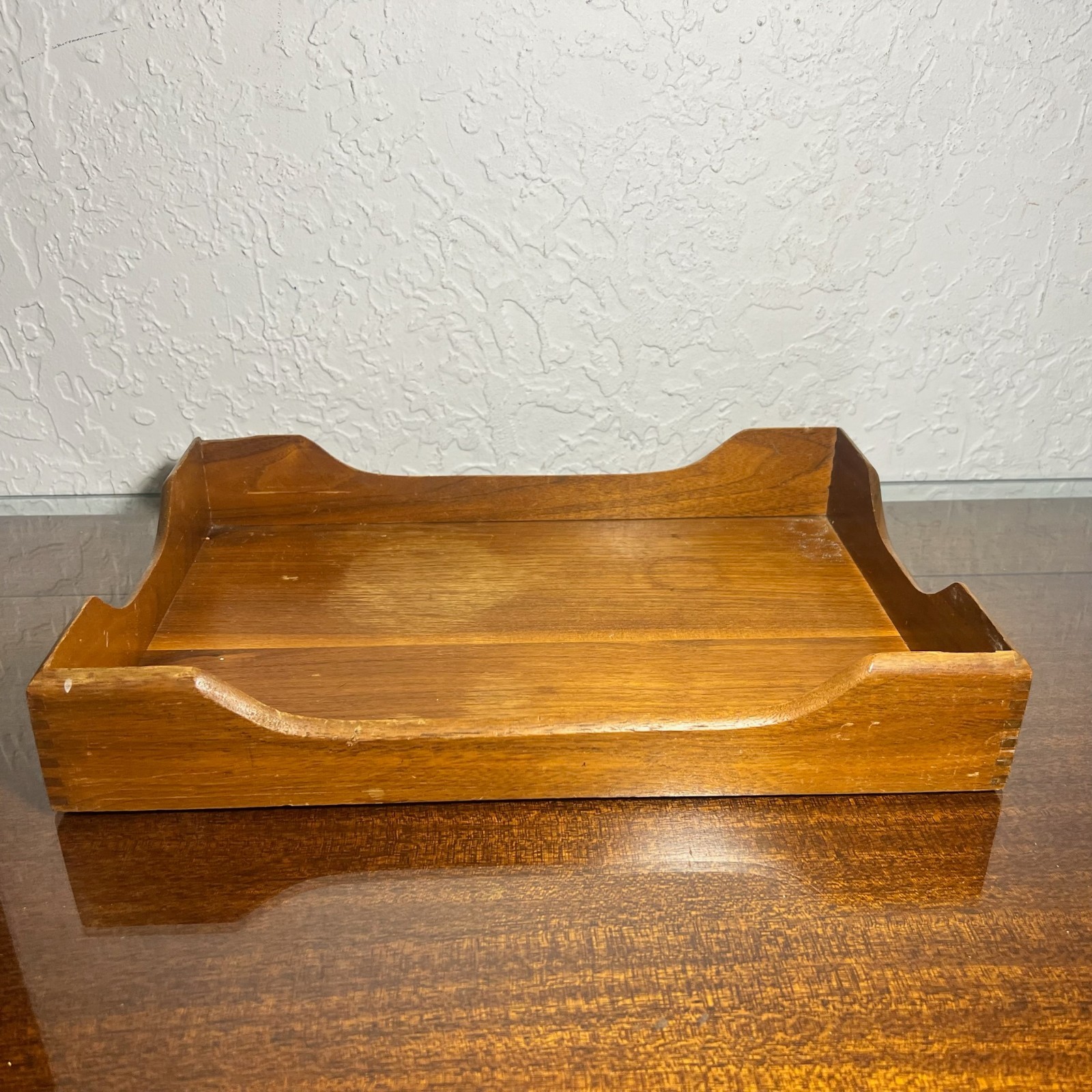 Vintage Hedges Files “The Line” Wood Letter Paper Tray Desk Organizer No 1922