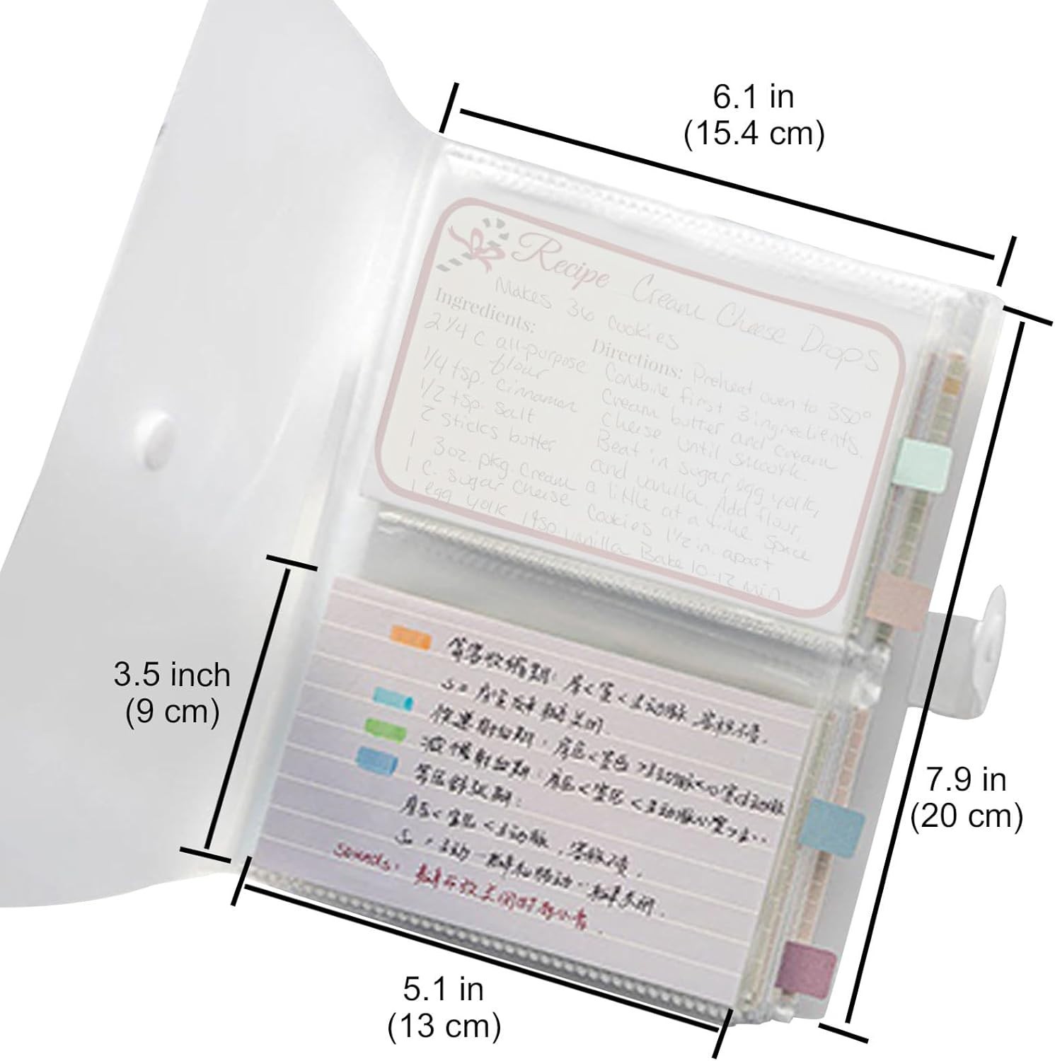 3×5 Index Card Organizer, BetterJonny Index Cards Clear Plastic Holder Organizer
