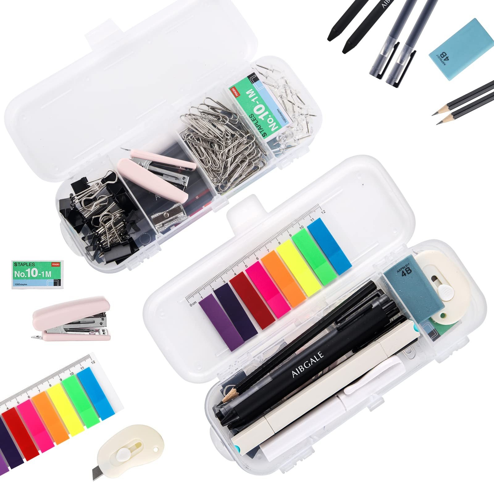 123 Pcs Office Supplies Kit with Desk Organizers, Office Stationery Set, Mini…