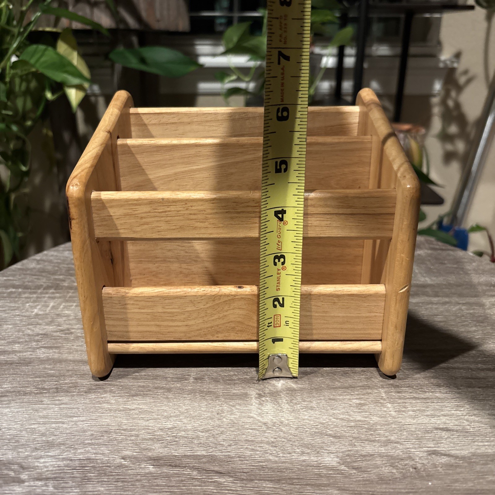Vintage Wooden Desk/Mail/Letter/Recipe Holder Natural wood Finish