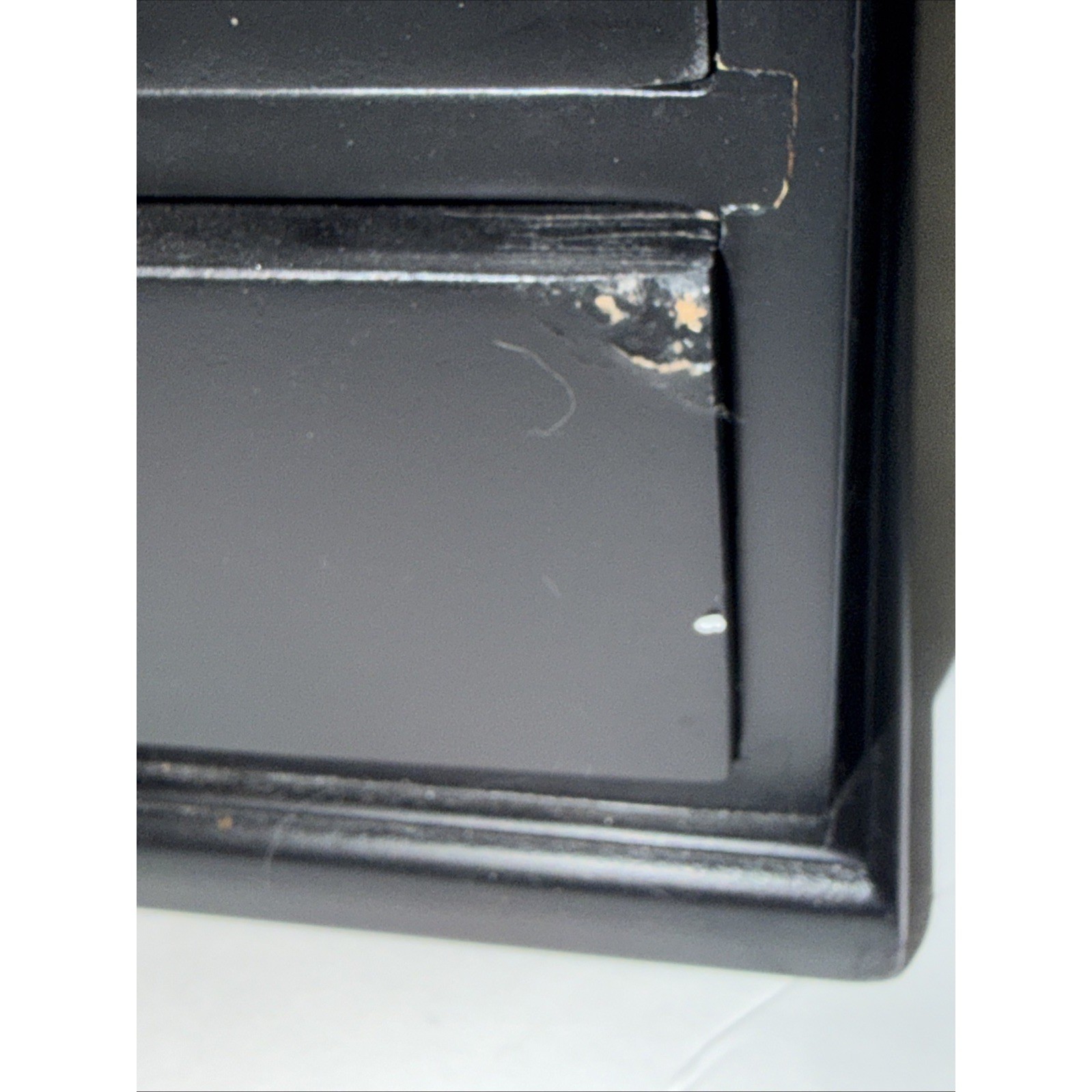 Pottery Barn Black Wood Desk Organizer 2 Drawer Apothecary Office Storage Box