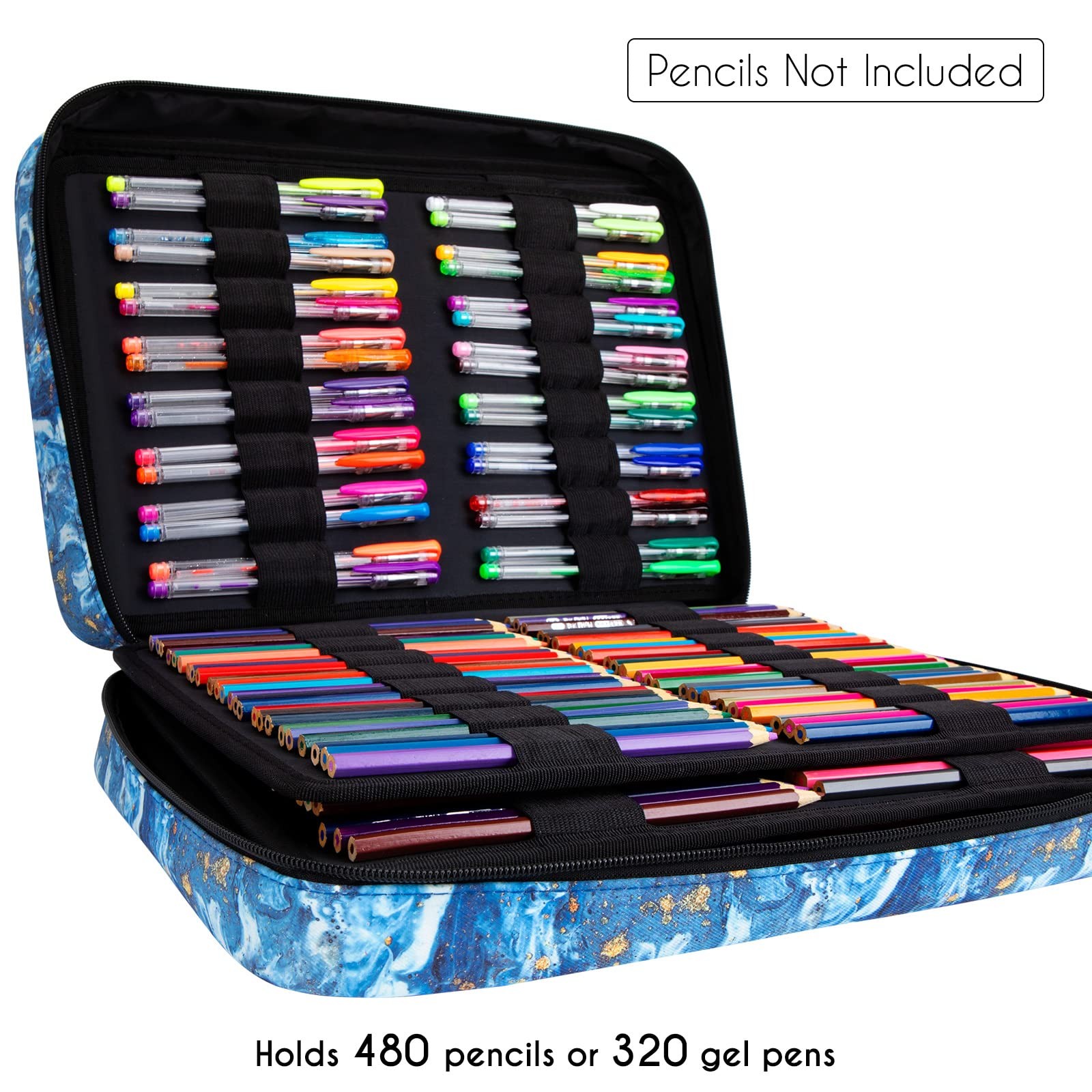 YOUSHARES Big Capacity Colored Pencil Case 480 Slots large Pen Case Organize…