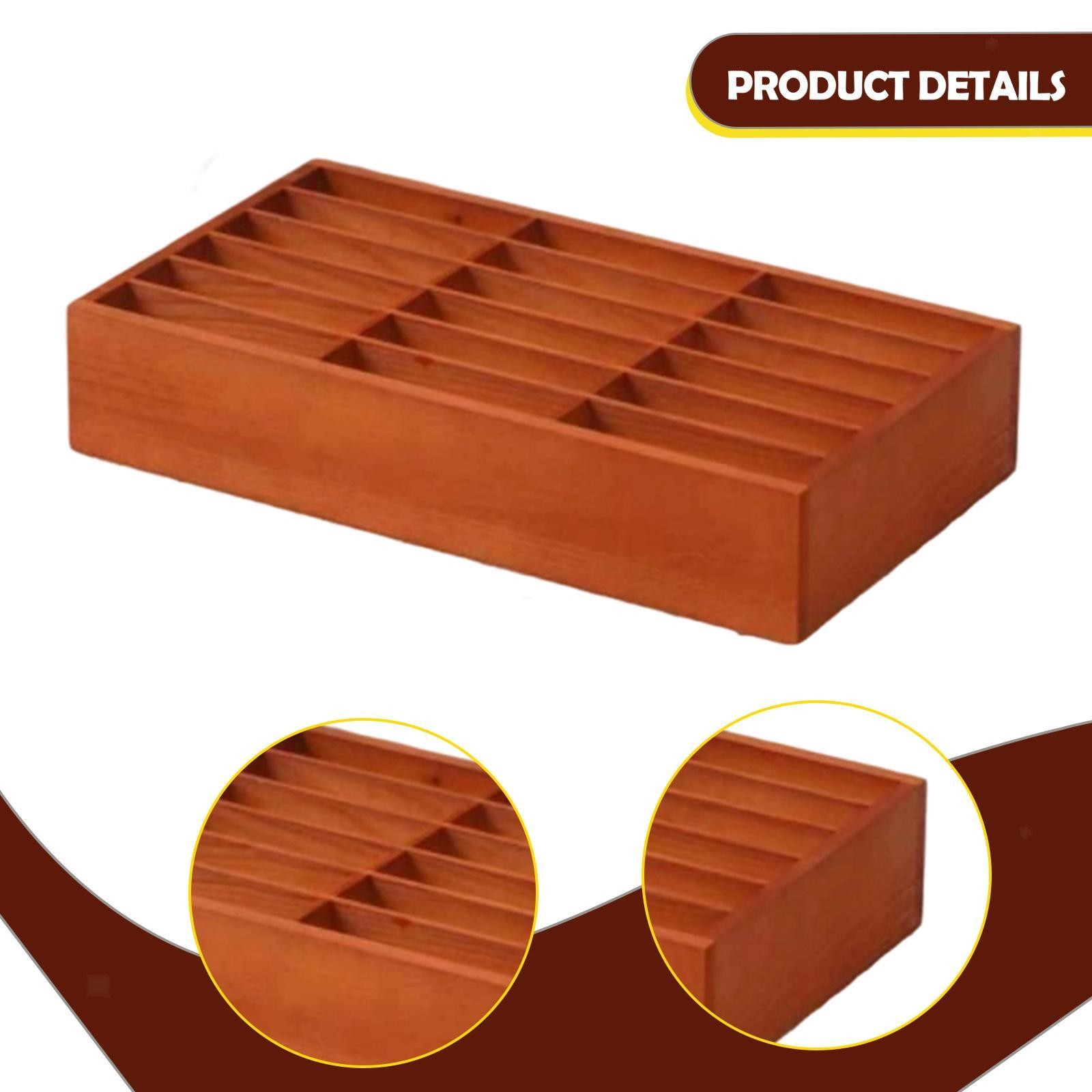 Wooden Phones Storage Box 18 Grid Rack Creative Organizing Finishing Grid