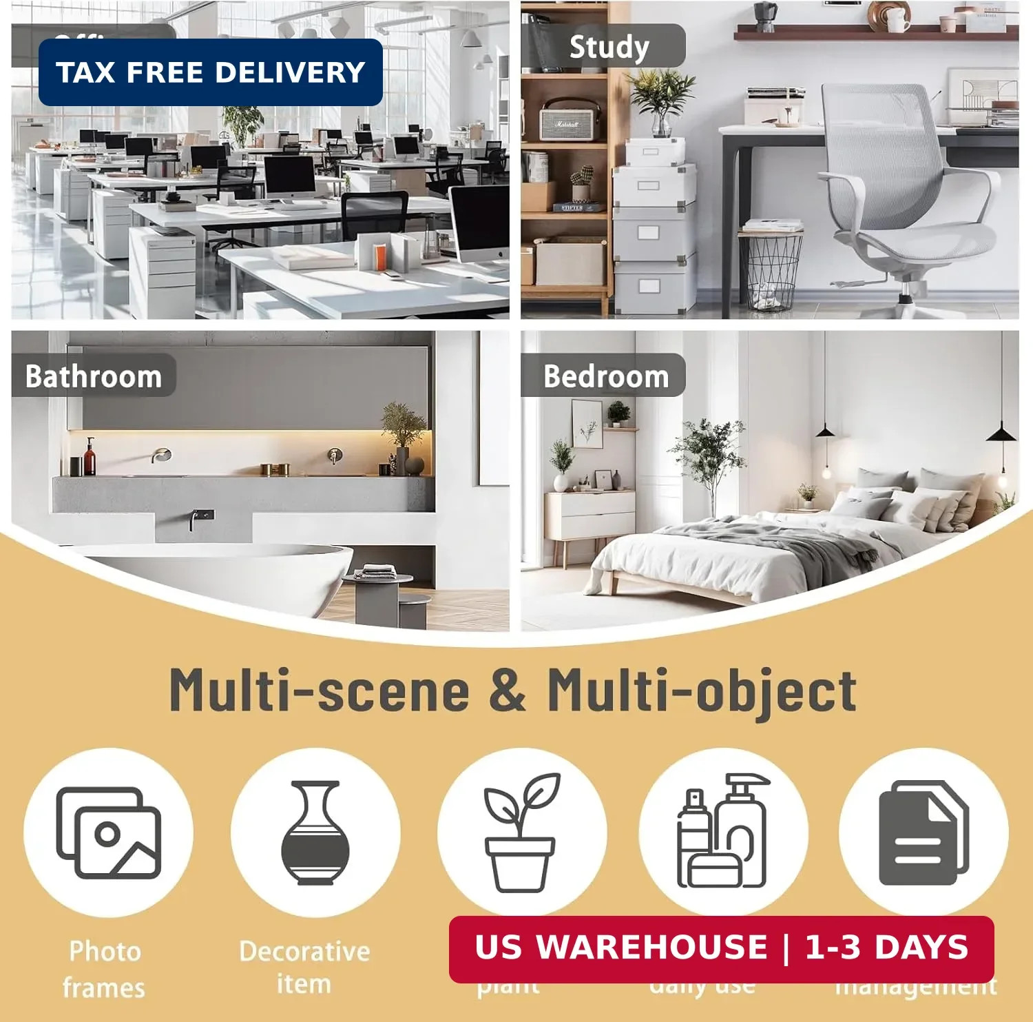 Desk Shelf Organizer, 3-Tier Desktop Bookshelf for Computer Desk, Small T