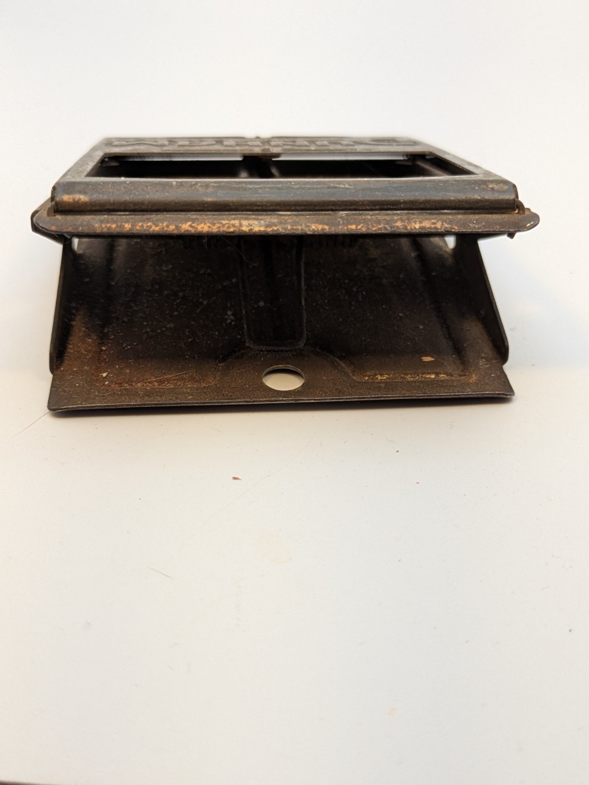 Vintage Brass The Dunham Heating Service Advertising Desk Clip w Lift Up Window