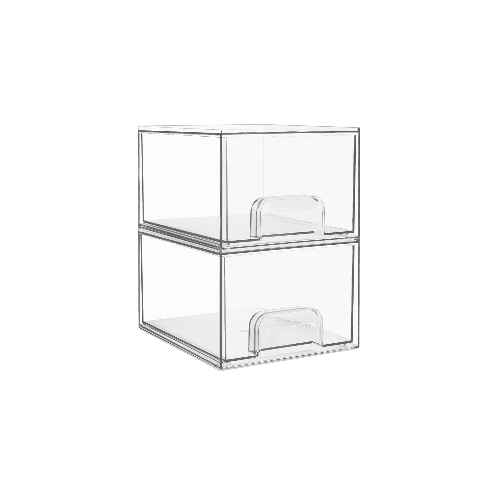 Vtopmart 2 Pack Small Clear Stackable Storage 7.5″D x 6″W x 4.4″H,