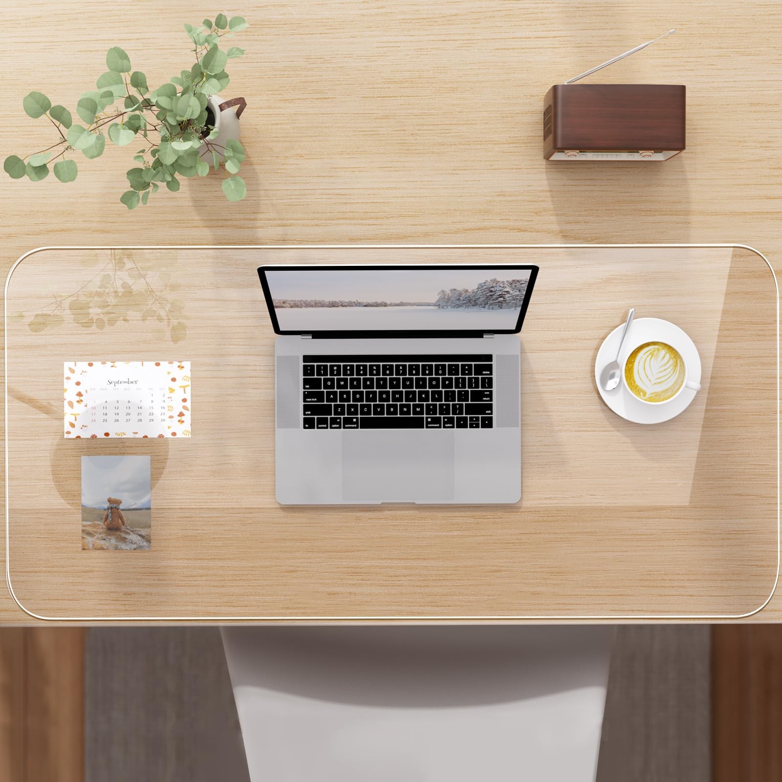 NATRKE Clear Desk Mat Pad, 35.4″x15.7″ Large Transparent 35.4″ x 15.7″,