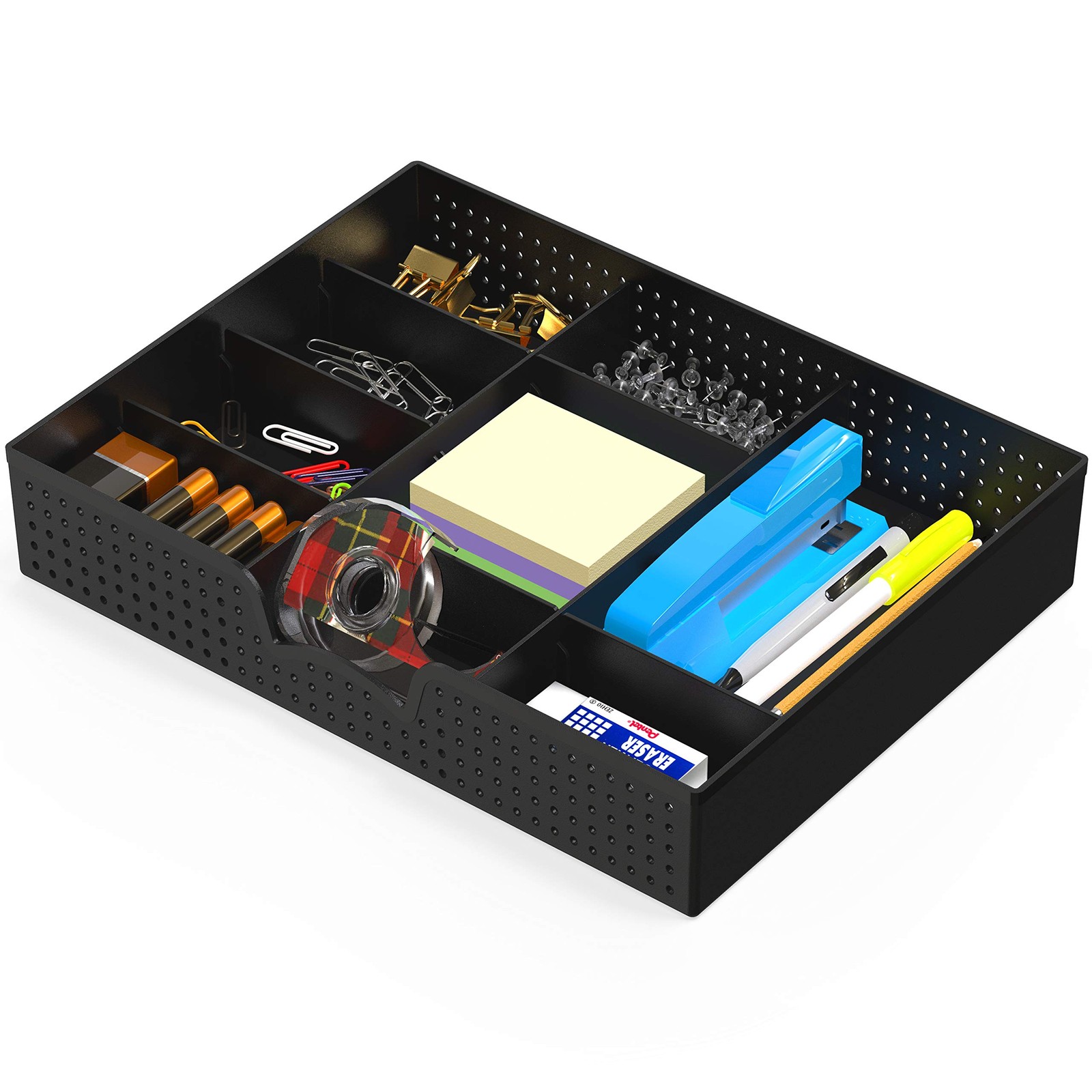 Simple Houseware 9~Compartment Drawer Organizer Tray, Black