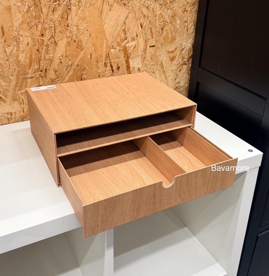 IKEA HÄSTVISKARE Desk Drawer, Organizer Storage Oak Effect 12 ½ x 9 ½” BRAND NEW