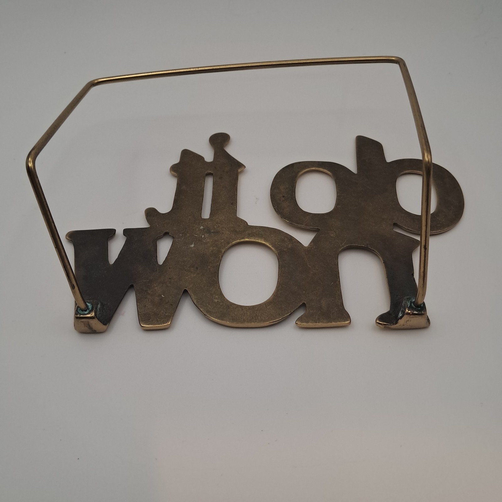 Vtg Brass DO IT NOW Letter Organizer Motivational Quote Office Desk Decor Metal