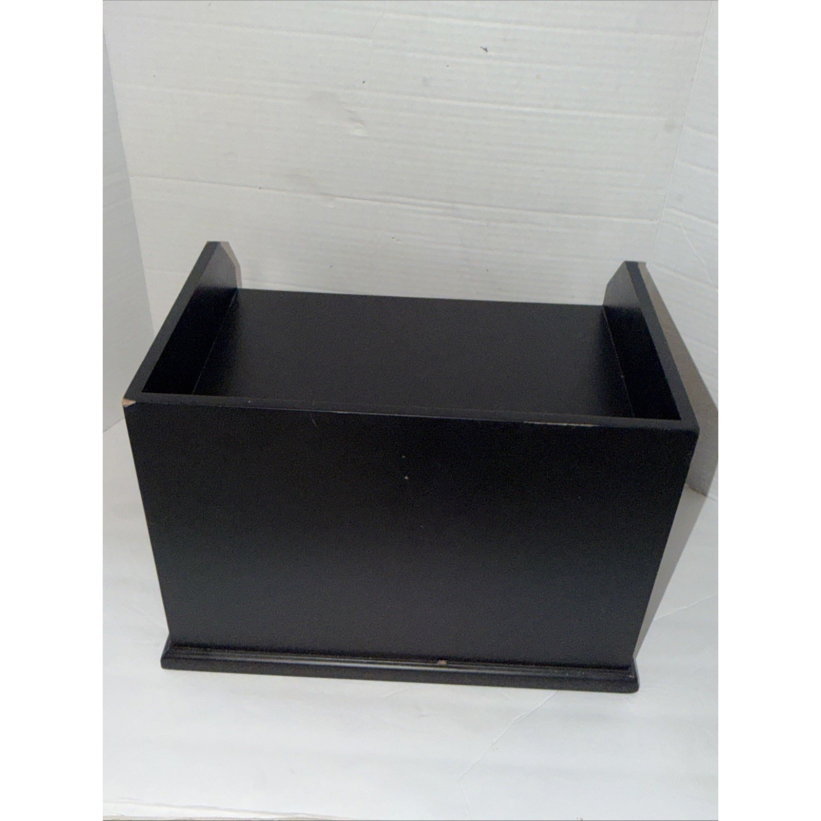 Pottery Barn Black Wood Desk Organizer 2 Drawer Apothecary Office Storage Box