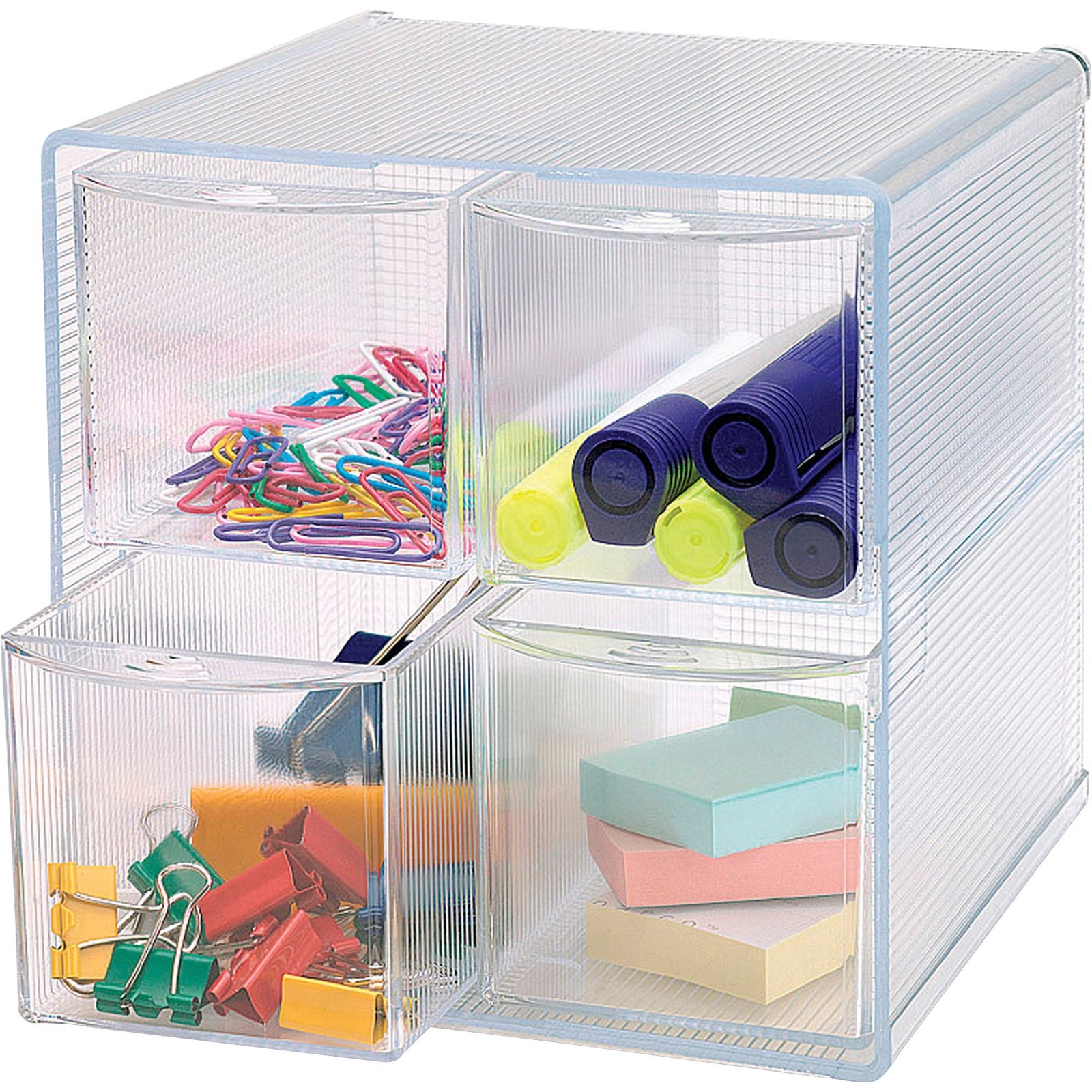 Sparco SPR82977 Storage Drawer Organizer 4 Drawer Clear 6″x6″x6.8″