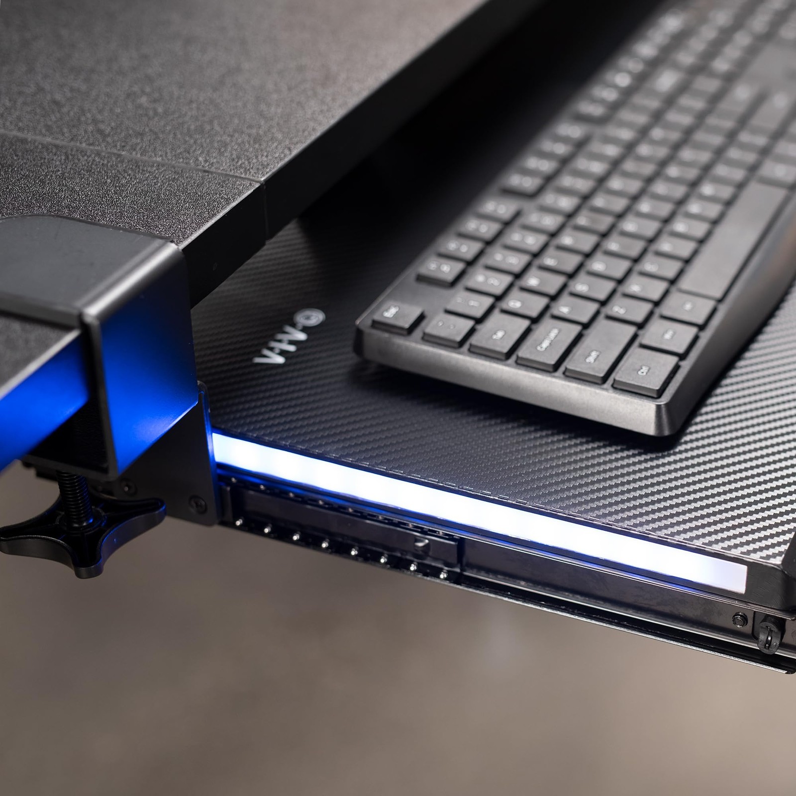 VIVO Large Under Desk Keyboard Tray with RGB LED Side 27 inch, Carbon Black