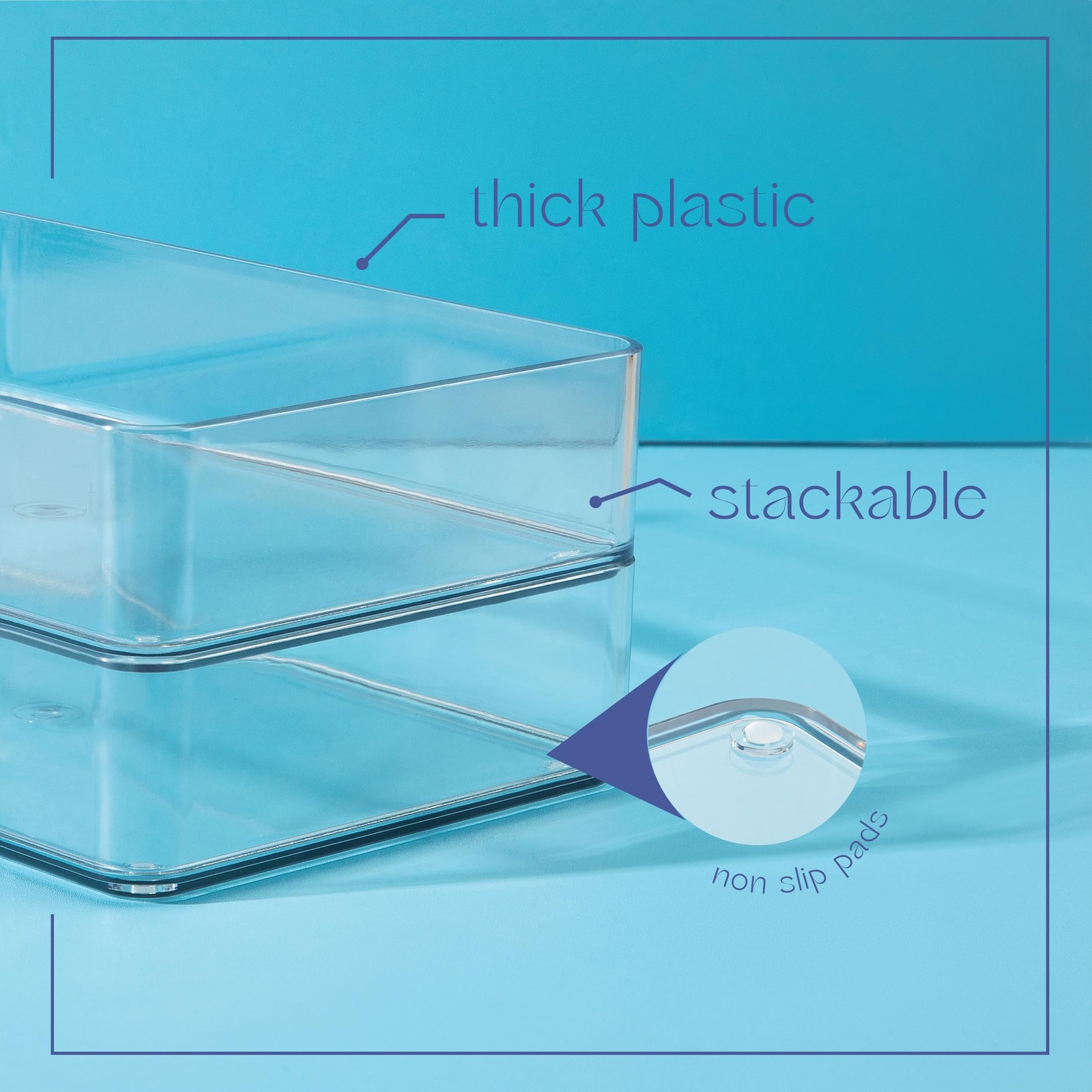 Plastic Clear Acrylic Drawer Organizers. Bathroom, Kitchen, Bedroom, Utensils…